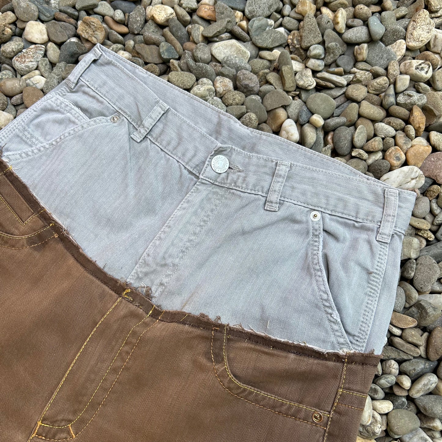 Reworked Cut Up Jeans