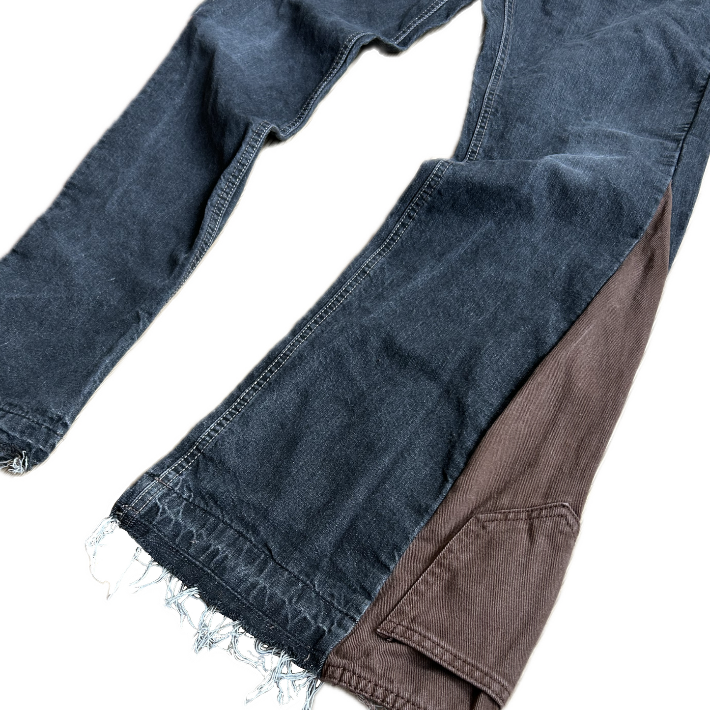 Reworked Dual Tone Bootcut Jeans