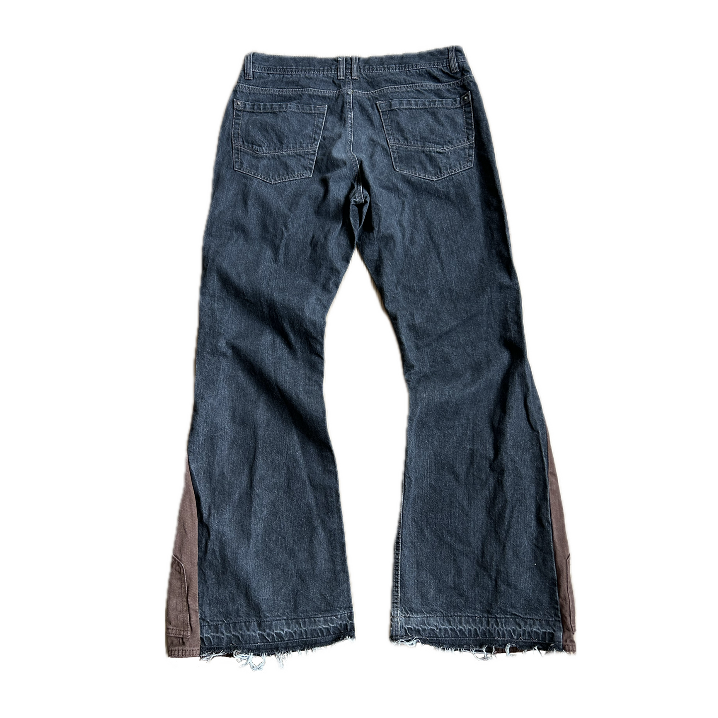 Reworked Dual Tone Bootcut Jeans