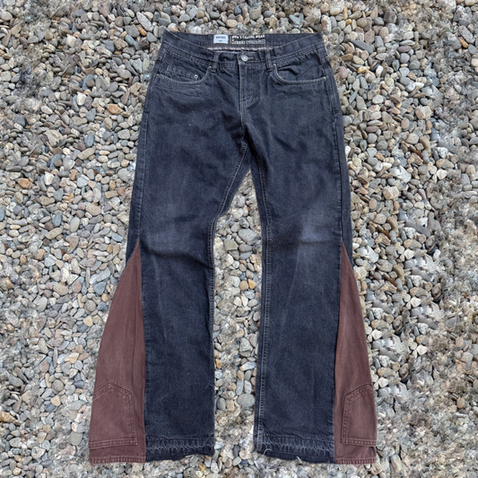 Reworked Dual Tone Bootcut Jeans