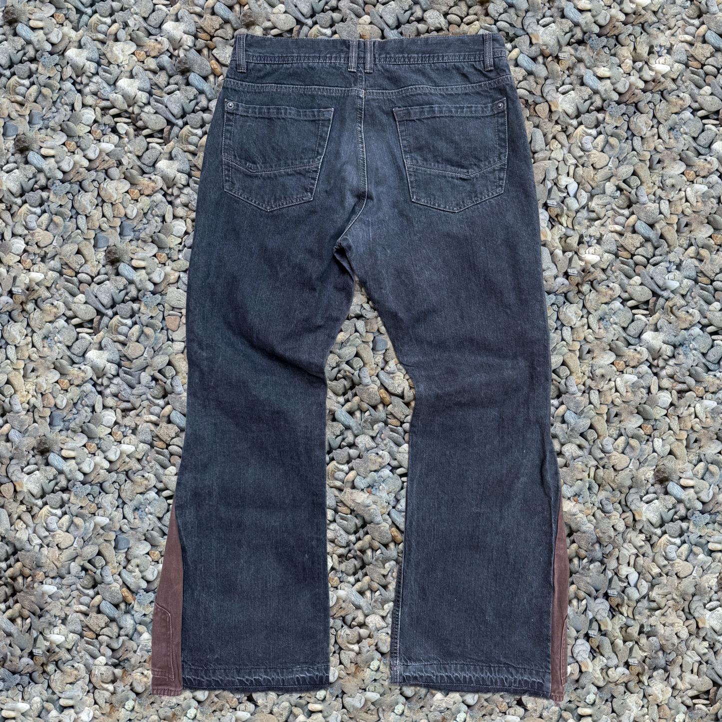 Reworked Dual Tone Bootcut Jeans