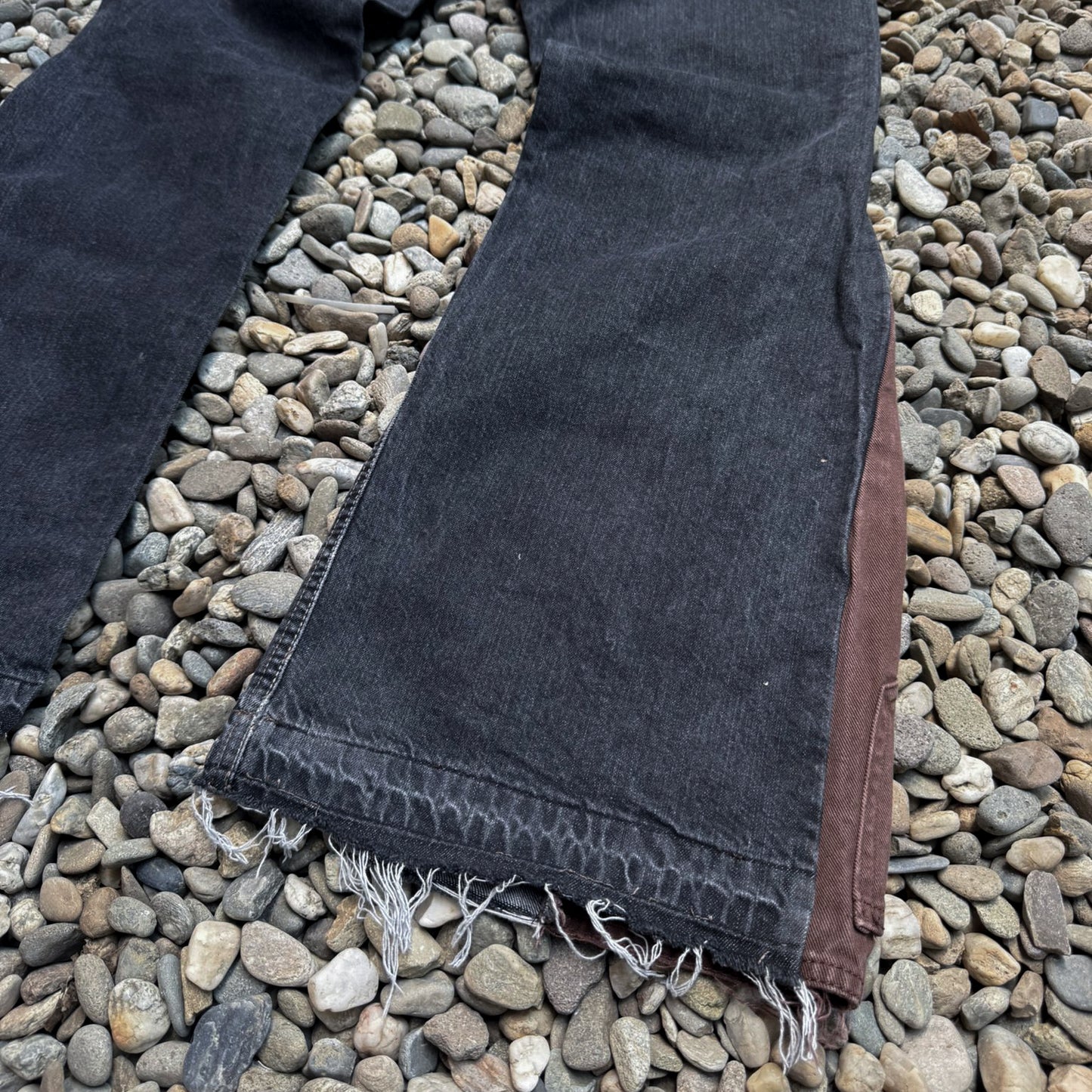 Reworked Dual Tone Bootcut Jeans