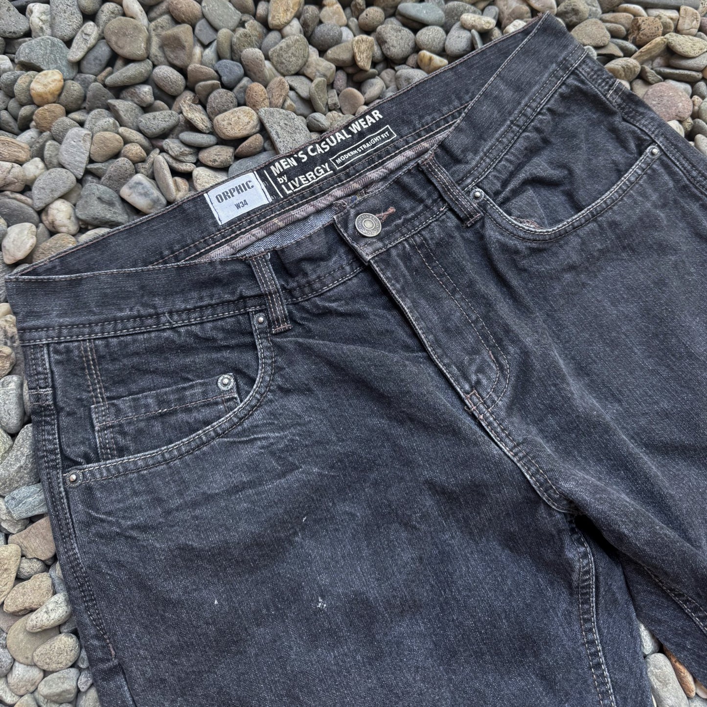 Reworked Dual Tone Bootcut Jeans